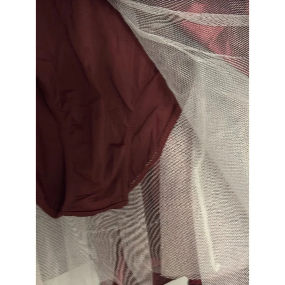 Weissman Dance Costume Dress Kids Large Burgundy Velvet Lace Trim Party Wear